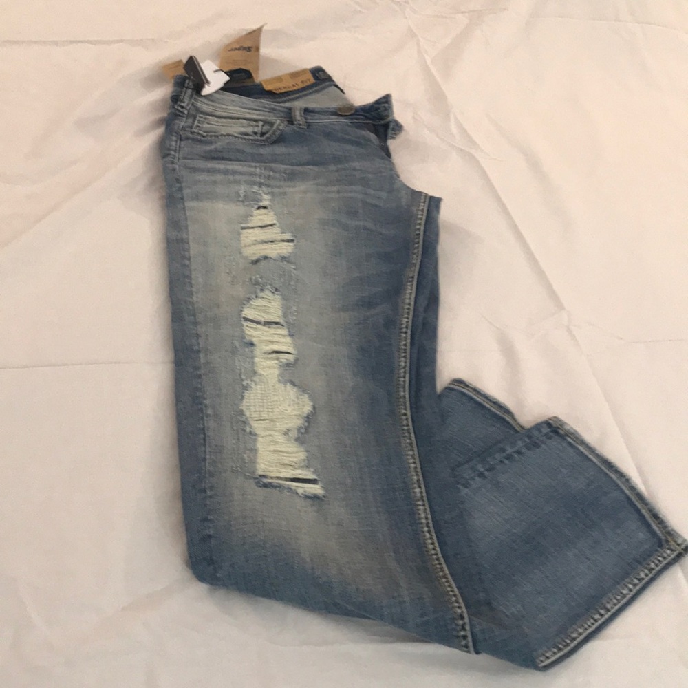 SILVER  DISTRESSED TUESDAY JEANS - Picture 3 of 6